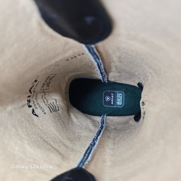 ARIAT Western Boots Black Full Grain Leather Square Toe 10027361 Women's 6.5B - Picture 9 of 9